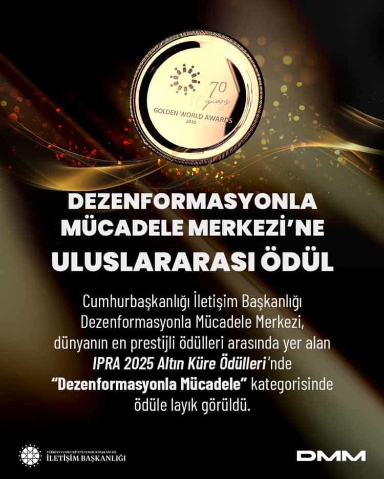 Dezenformasyonla Mücadele Merkezi, uluslararası ödülle taltif edildi